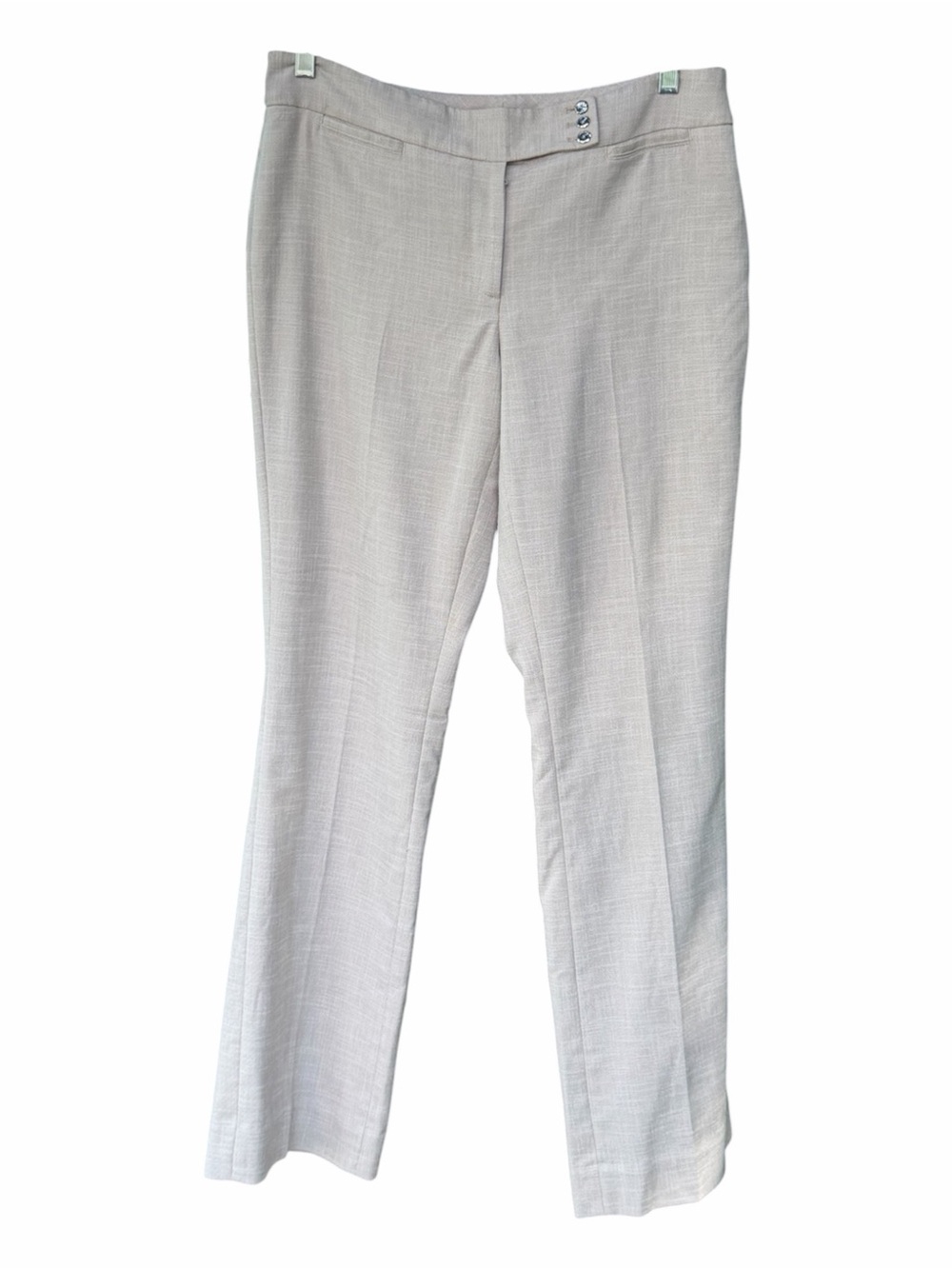 White House Black Market Light Cream Tailored Straight-Leg Trousers- Sleek Boot